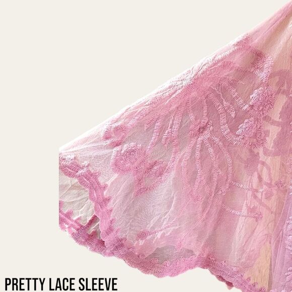 TORRID NEW PLUS SIZE Knit Crew Neck Lace Dolman Sleeves Babydoll Top 4X - Picture 6 of 16